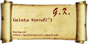 Geleta Kornél névjegykártya